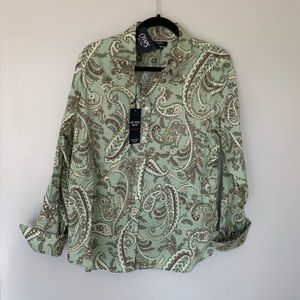 Chaps, paisley button down shirt, new with tags size XL